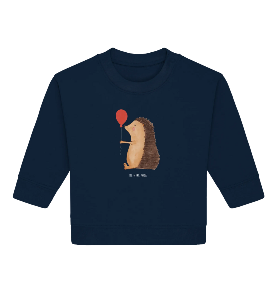 Organic Baby Pullover Hedgehog balloon Baby Bullover, Baby Sweatshirt, Gute Laune, Tiermotive, Tiere, Lustige Sprüche, Igel, Ballon, Glückwunsch, Geburtstagskind, Herzlichen Glückwunsch, Geburtstag, Happy Birthday