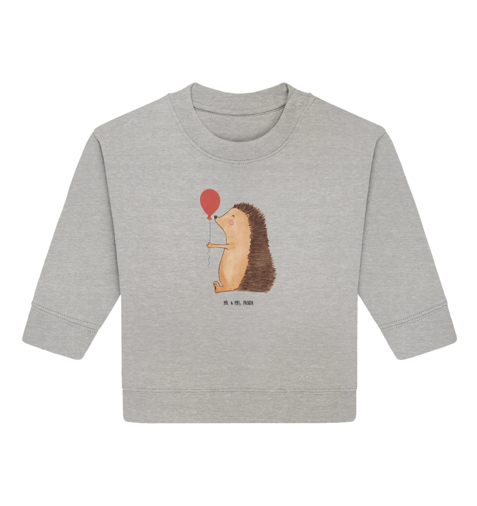 Organic Baby Pullover Hedgehog balloon Baby Bullover, Baby Sweatshirt, Gute Laune, Tiermotive, Tiere, Lustige Sprüche, Igel, Ballon, Glückwunsch, Geburtstagskind, Herzlichen Glückwunsch, Geburtstag, Happy Birthday