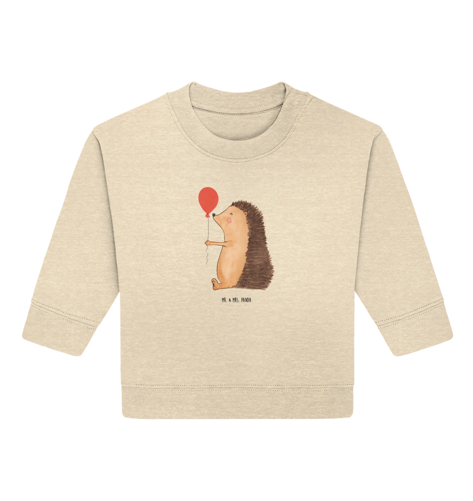 Organic Baby Pullover Hedgehog balloon Baby Bullover, Baby Sweatshirt, Gute Laune, Tiermotive, Tiere, Lustige Sprüche, Igel, Ballon, Glückwunsch, Geburtstagskind, Herzlichen Glückwunsch, Geburtstag, Happy Birthday
