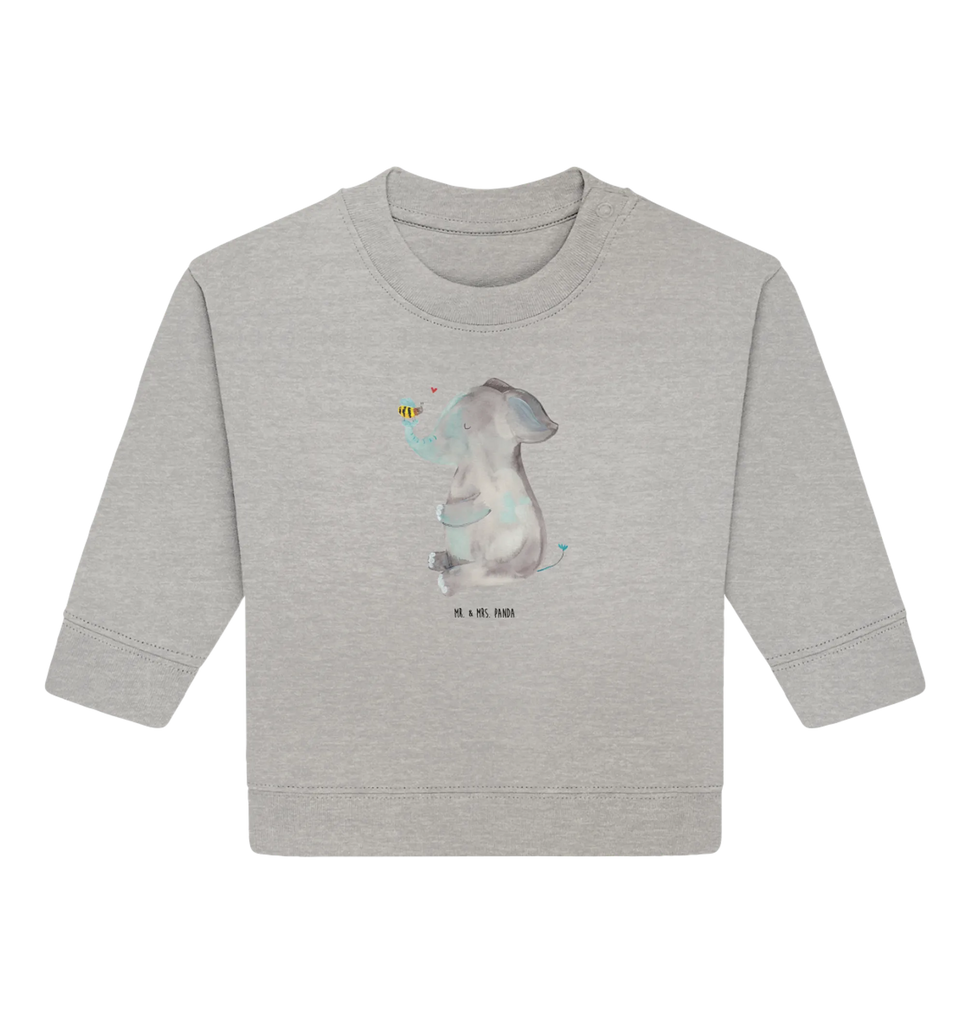 Organic Baby Pullover Elefant Biene Baby Bullover, Baby Sweatshirt, Gute Laune, Tiermotive, Tiere, Lustige Sprüche, Liebesspruch, Jahrestag, Liebesbeweis, Elefant, Liebesgeschenk, Biene, Heiratsantrag, Hochzeitsgeschenk, Liebe