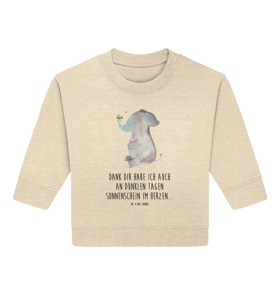Organic Baby Pullover Elefant Biene Baby Bullover, Baby Sweatshirt, Gute Laune, Tiermotive, Tiere, Lustige Sprüche, Liebesspruch, Jahrestag, Liebesbeweis, Elefant, Liebesgeschenk, Biene, Heiratsantrag, Hochzeitsgeschenk, Liebe