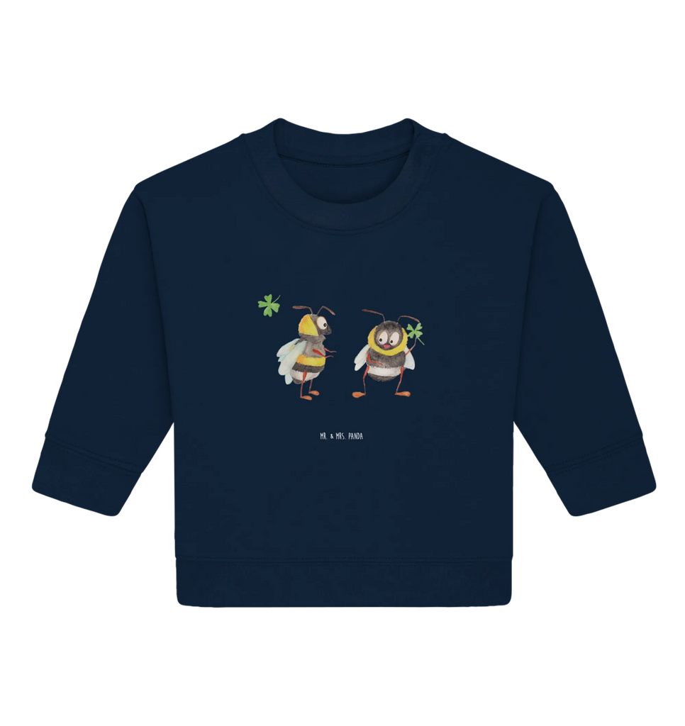 Organic Baby Pullover Hummeln Kleeblatt Baby Bullover, Baby Sweatshirt, Gute Laune, Tiermotive, Tiere, Lustige Sprüche, Spruch schön, glücklich sein, Biene Deko, glücklich Werden, Spruch Fröhlich, Biene, Hummel, Spruch Positiv