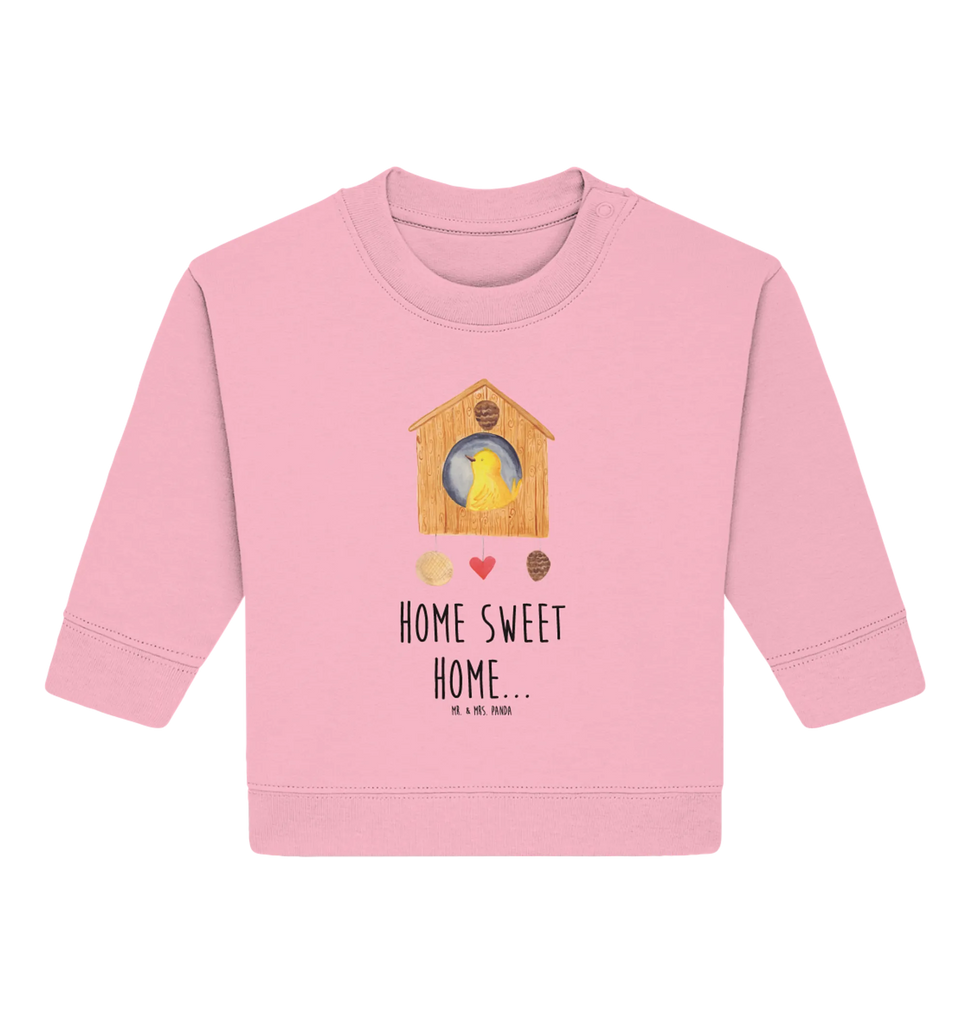 Organic Baby Pullover birdhouse Home Baby Bullover, Baby Sweatshirt, Gute Laune, Tiermotive, Tiere, Lustige Sprüche, Einzugsgeschenk, Vogelhaus, Vogel, Umzug, Haus, Home Sweet Home, Geschenk, Einzug, Hausbau