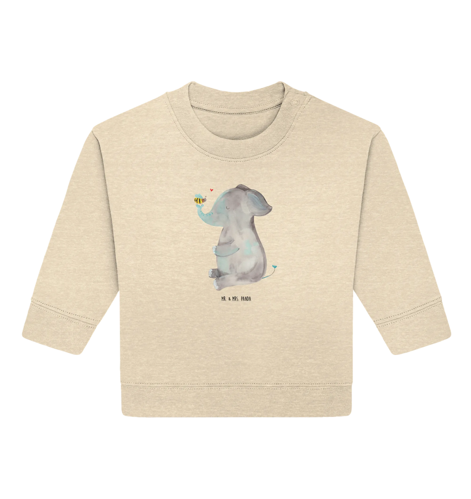 Organic Baby Pullover Elefant Biene Baby Bullover, Baby Sweatshirt, Gute Laune, Tiermotive, Tiere, Lustige Sprüche, Liebesspruch, Jahrestag, Liebesbeweis, Elefant, Liebesgeschenk, Biene, Heiratsantrag, Hochzeitsgeschenk, Liebe
