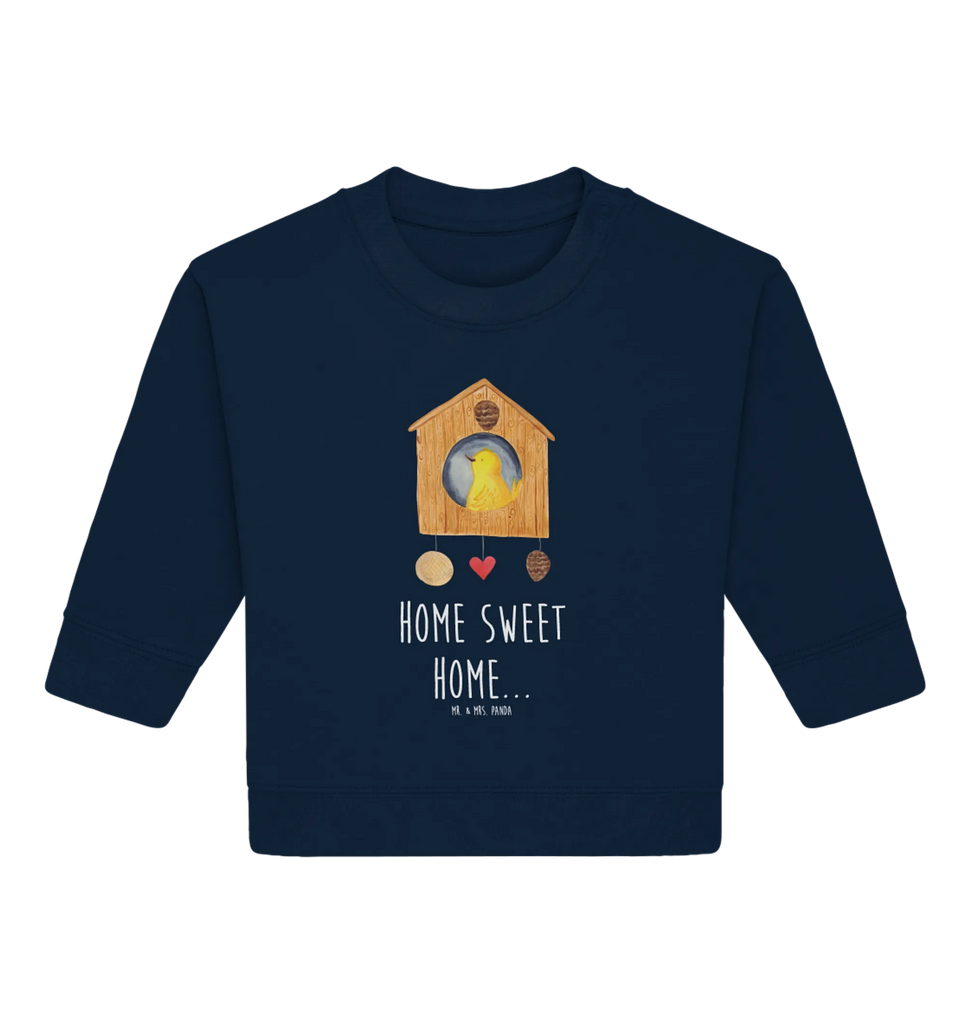 Organic Baby Pullover birdhouse Home Baby Bullover, Baby Sweatshirt, Gute Laune, Tiermotive, Tiere, Lustige Sprüche, Einzugsgeschenk, Vogelhaus, Vogel, Umzug, Haus, Home Sweet Home, Geschenk, Einzug, Hausbau