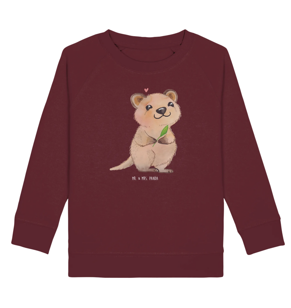 Organic Kinder Pullover Quokka Happy Jungen, Mädchen, Kinder Sweatshirt, Kinder Pullover, Tiermotive, Gute Laune, lustige Sprüche, Tiere, Lustiger Spruch, Niedliches Tier, Verschieben, Dinge erledigen, Aufschieberitis, Quokka
