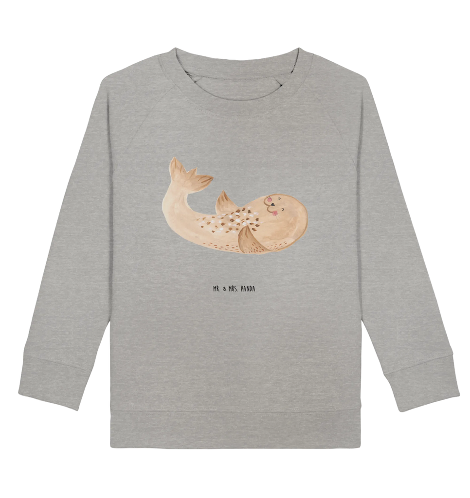 Organic Kinder Pullover Robbe liegend Kinder Pullover, Kinder Sweatshirt, Gute Laune, Tiermotive, Tiere, Lustige Sprüche, Robben, Meerestier, Lachen, Strand, Nordsee, Freude, Ostsee, Seehund, Robbe