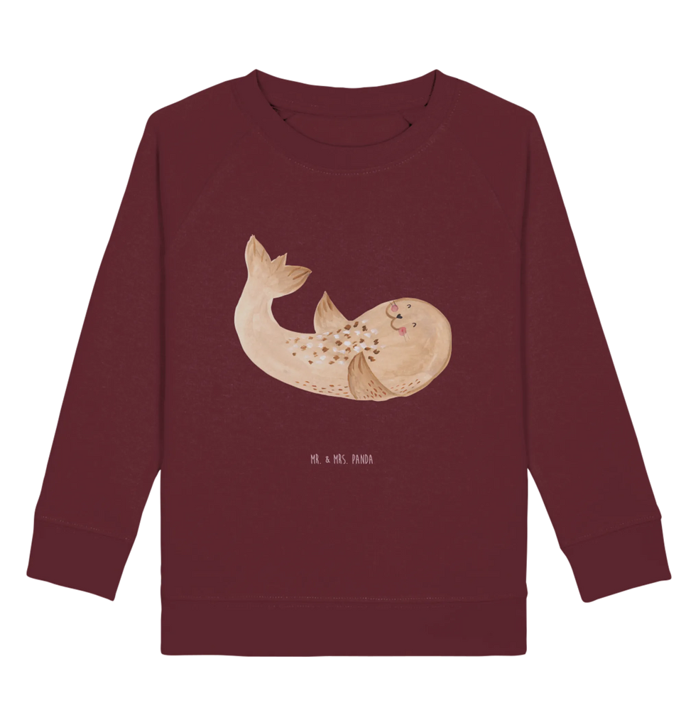 Organic Kinder Pullover Robbe liegend Kinder Pullover, Kinder Sweatshirt, Gute Laune, Tiermotive, Tiere, Lustige Sprüche, Robben, Meerestier, Lachen, Strand, Nordsee, Freude, Ostsee, Seehund, Robbe