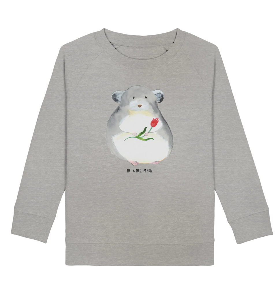 Organic Kinder Pullover Chinchilla mit Blume Kinder Pullover, Kinder Sweatshirt, Gute Laune, Tiermotive, Tiere, Lustige Sprüche, Chaos, Büroalltag, Glücklichsein, Chinchillas, Büro, traurig sein, Depressionen, Liebeskummer, Chinchilla, Kummer