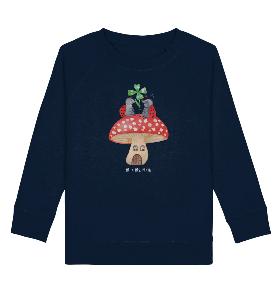 Organic Kinder Pullover Marienkäfer Paar Fliegenpilz Kinder Pullover, Kinder Sweatshirt, Lustige Sprüche, Tiere, Tiermotive, Gute Laune, Haus, Wohnung, Zuhause, Marienkäfer, Fleigenpilzhaus, Fliegenpilz