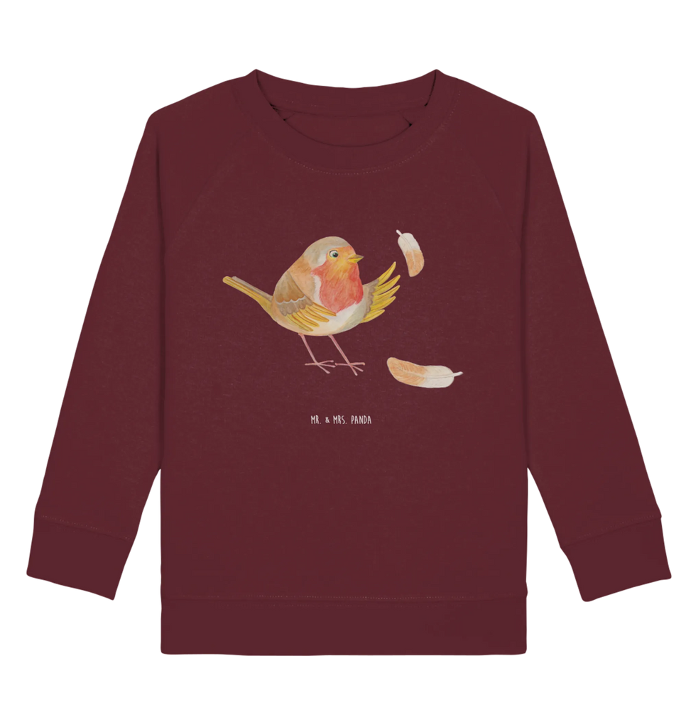 Organic Kinder Pullover Rotkehlchen mit Federn Kinder Pullover, Kinder Sweatshirt, Mädchen, Jungen, Tiermotive, Gute Laune, lustige Sprüche, Tiere, Spruch Mut, What if i fall, Motivation Sprüche, Spruch Motivation, Rotkehlchen, fliegen, Motivationsbilder, Vogel