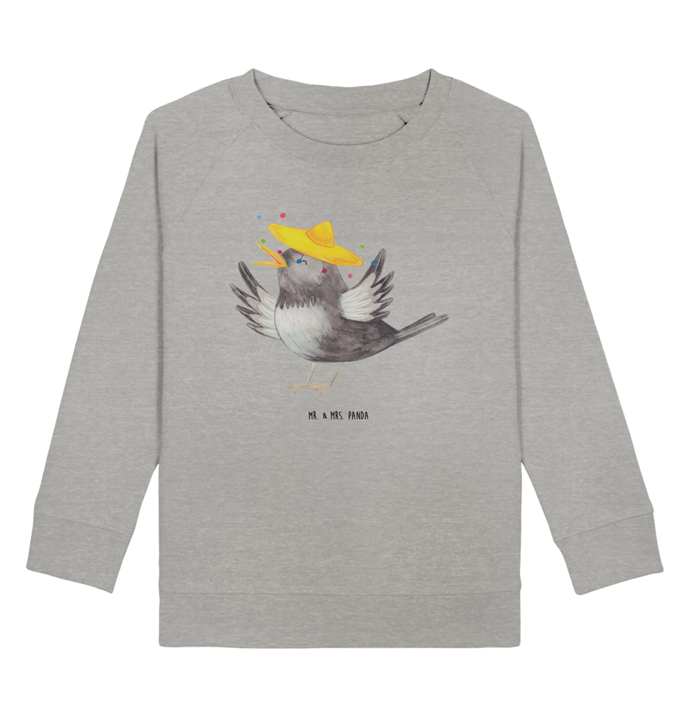 Organic Kinder Pullover Rabe mit Sombrero Kinder Pullover, Kinder Sweatshirt, Gute Laune, Tiermotive, Tiere, Lustige Sprüche, Vögel, Glück Spruch, Motivation, Froh, glücklich sein, Spruch Positiv, Fröhlich sein, Vogel, Rabe, Elster