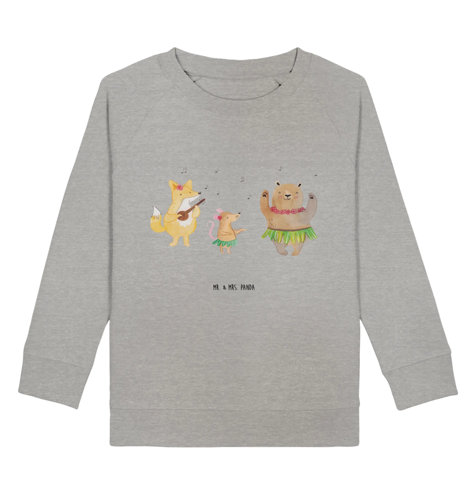 Organic Kinder Pullover Waldtiere Aloha Kinder Sweatshirt, Kinder Pullover, Lustige Sprüche, Tiere, Tiermotive, Gute Laune, Tanzen, Hase, Leben, Bär, Igel, Waldtiere, Aloha, Musik, Lachen, Wald