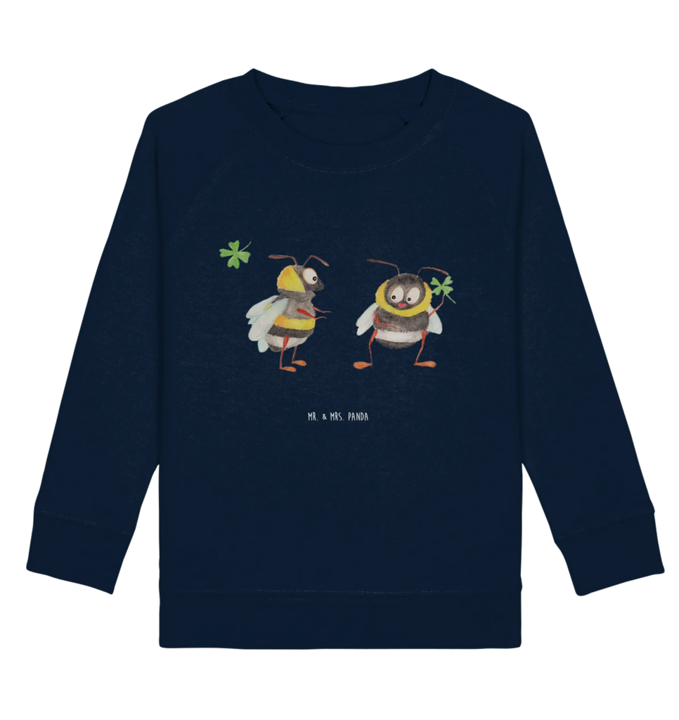 Organic Kinder Pullover Hummeln mit Kleeblatt Kinder Pullover, Kinder Sweatshirt, Lustige Sprüche, Tiere, Tiermotive, Gute Laune, glücklich Werden, Spruch Positiv, Spruch schön, Biene Deko, Biene, Hummel, glücklich sein, Spruch Fröhlich