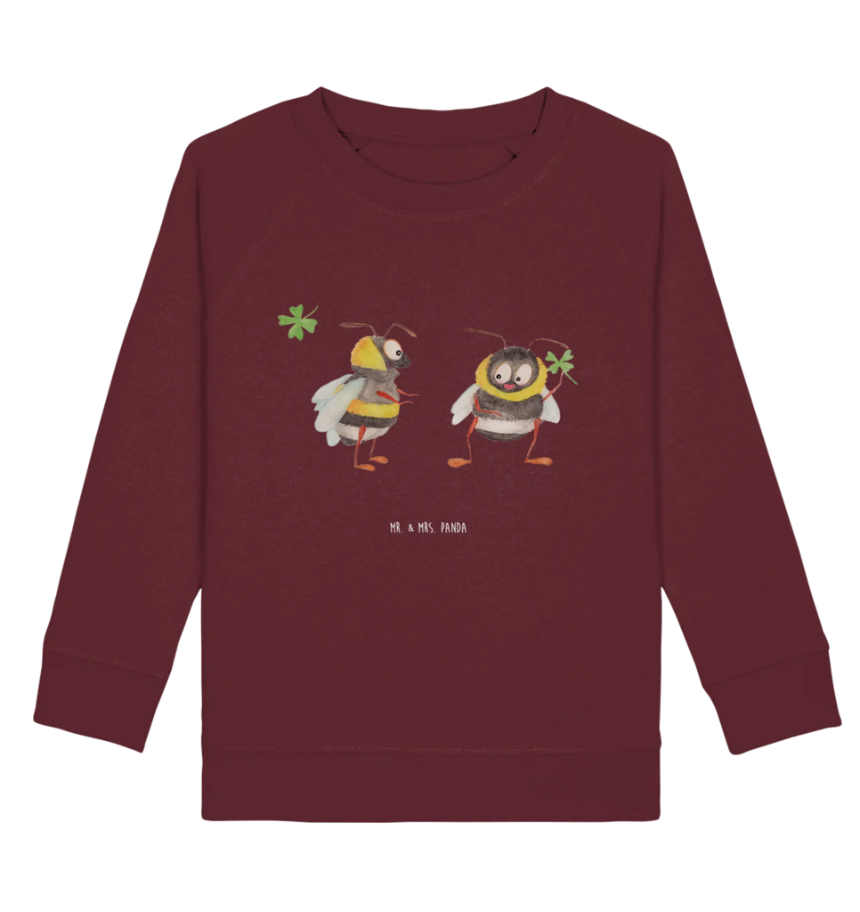 Organic Kinder Pullover Hummeln mit Kleeblatt Kinder Pullover, Kinder Sweatshirt, Lustige Sprüche, Tiere, Tiermotive, Gute Laune, glücklich Werden, Spruch Positiv, Spruch schön, Biene Deko, Biene, Hummel, glücklich sein, Spruch Fröhlich