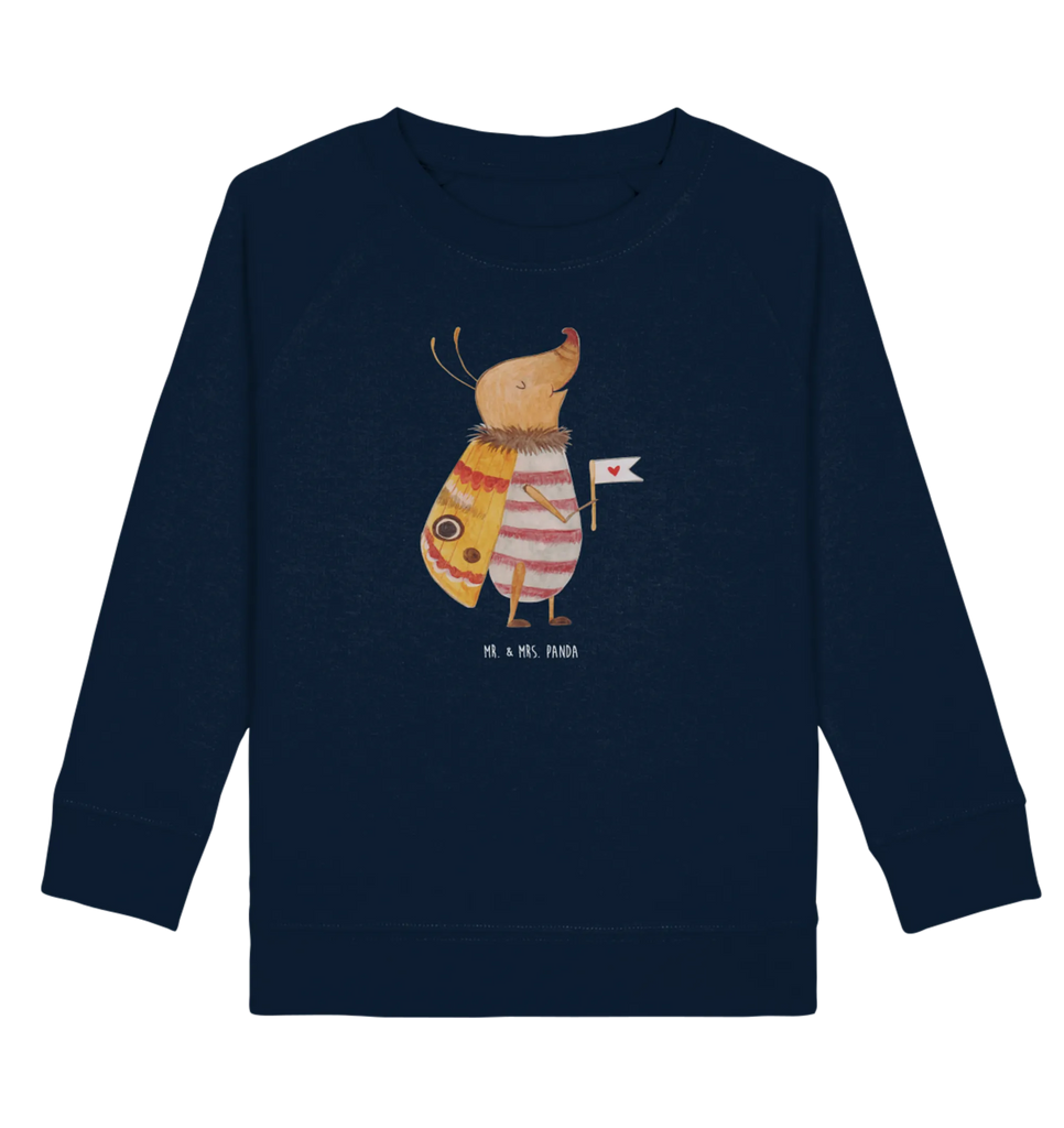 Organic Kinder Pullover Nachtfalter mit Fähnchen Kinder Sweatshirt, Kinder Pullover, Mädchen, Jungen, Tiermotive, Gute Laune, lustige Sprüche, Tiere, süß, Käfer, Spruch lustig, Küche Deko, Spruch witzig, Nachtfalter, Was kostet die Welt, niedlich