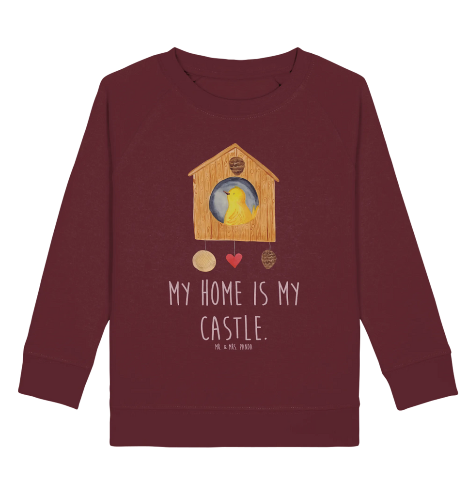 Organic Kinder Pullover Vogelhaus Kinder Pullover, Kinder Sweatshirt, Gute Laune, Tiermotive, Tiere, Lustige Sprüche, Home Sweet Home, Vogelhaus, Vogelhäuschen, Lieblingsort, Castle, Vögel, Unser Haus, Zuhause, Wohnung, Vogel, Nest, Familie, Haus, Eigenheim
