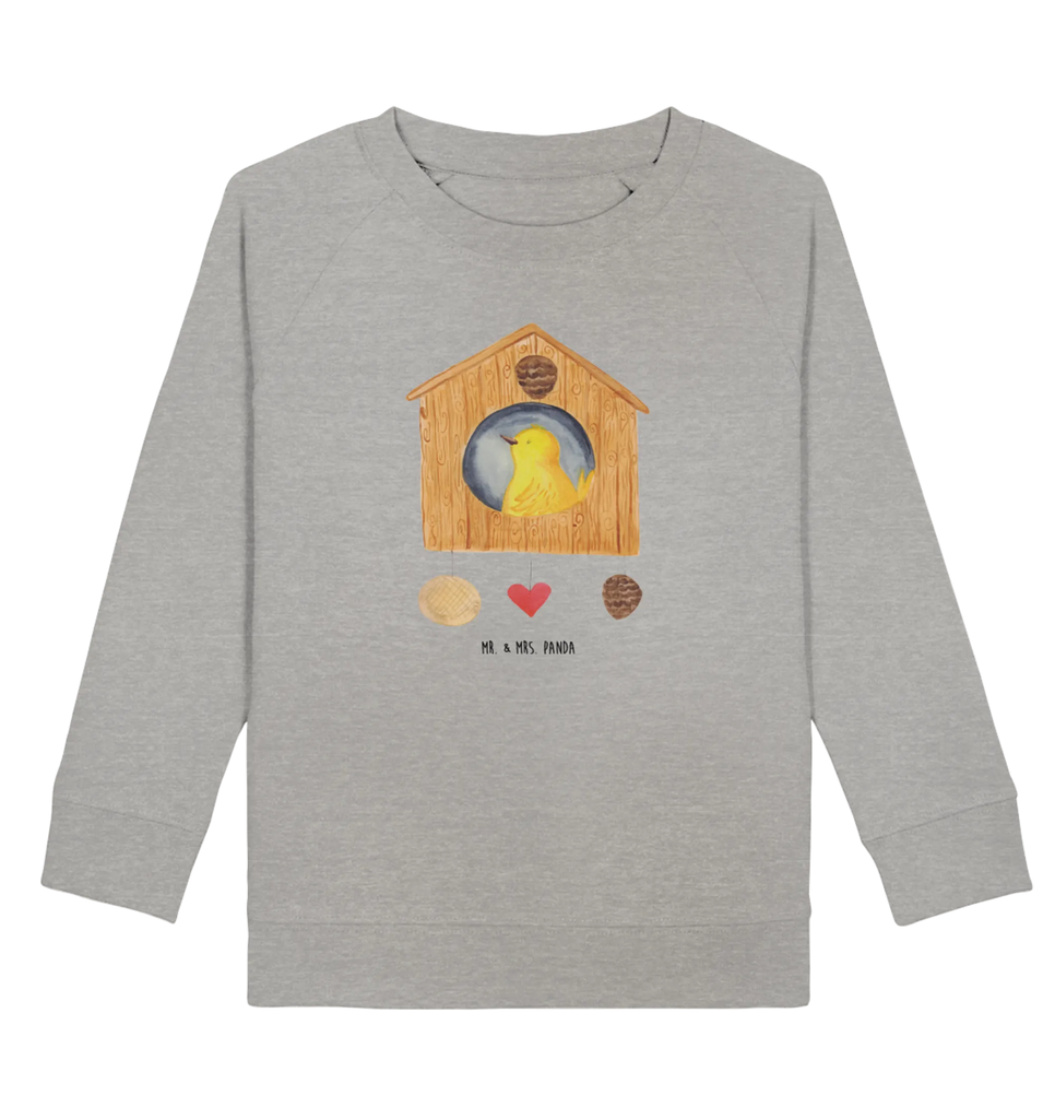 Organic Kinder Pullover Vogelhaus sweet Home Kinder Sweatshirt, Kinder Pullover, Gute Laune, Tiermotive, Tiere, Lustige Sprüche, Home Sweet Home, Vogel, Einzugsgeschenk, Haus, Umzug, Hausbau, Vogelhaus, Einzug, Geschenk