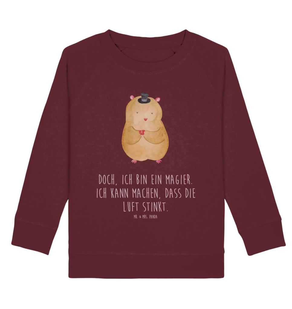 Organic Kinder Pullover Hamster mit Hut Kinder Pullover, Jungen, Kinder Sweatshirt, Mädchen, Gute Laune, Tiermotive, Tiere, lustige Sprüche, Zwerghamster, Hut, Zauberer, Zylinder, Hamster, Magier