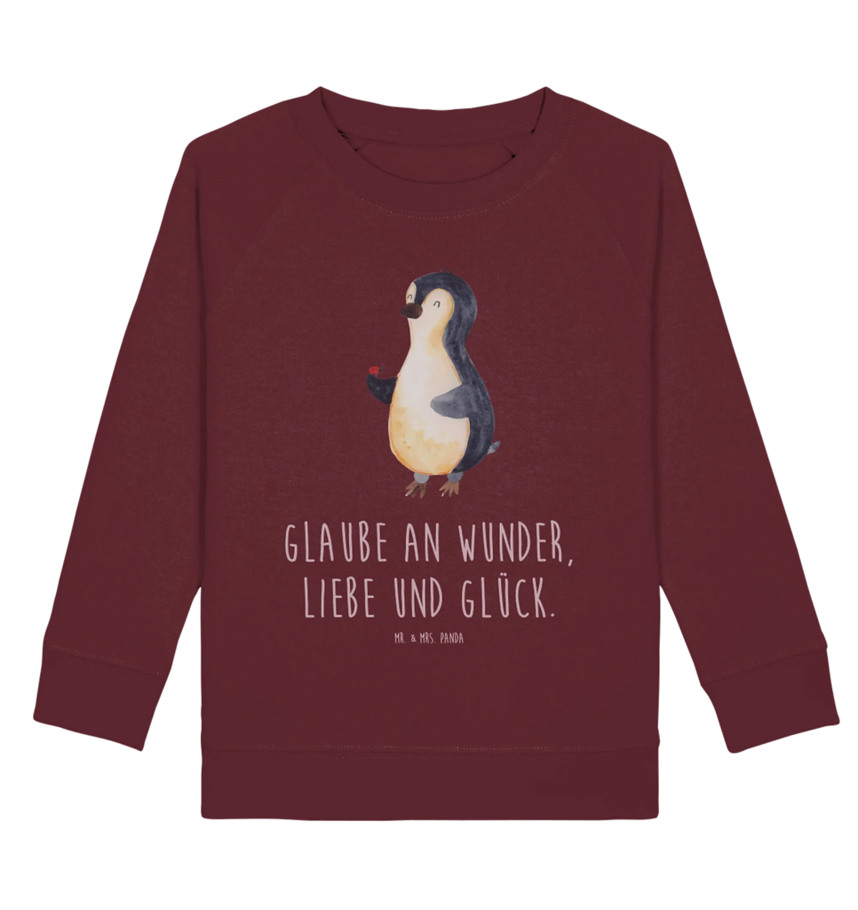 Organic Kinder Pullover Pinguin Marienkäfer Kinder Sweatshirt, Kinder Pullover, Pinguin, Freude, Marienkäfer, Wunder, Lebensfreude, Pinguine, Glück, Liebe