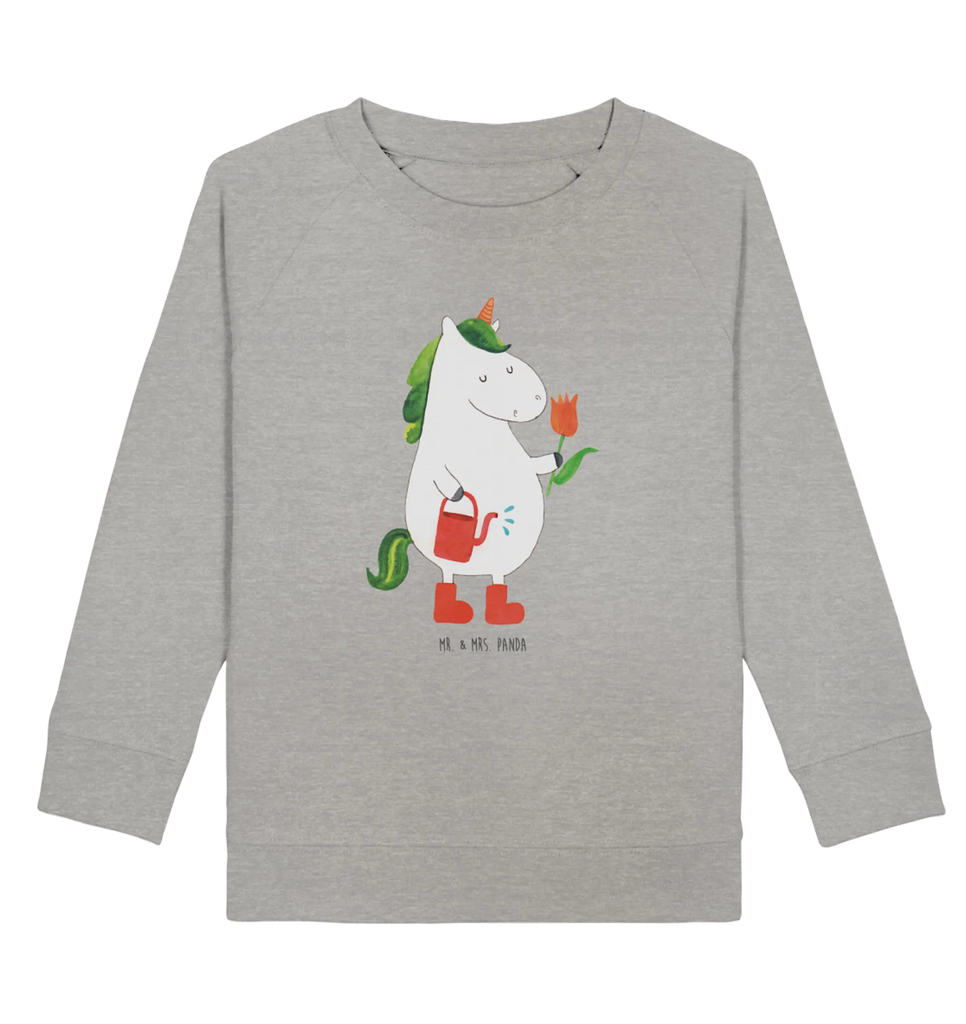 Organic Kinder Pullover Einhorn Gärtner Jungen, Mädchen, Kinder Pullover, Kinder Sweatshirt, Einhorn, Einhörner, Einhorn Deko, Unicorn, Stiefel, Lebenslust, Luftballon, Garten, Giesskanne, Blume, Freundin, Freude, Gießkanne