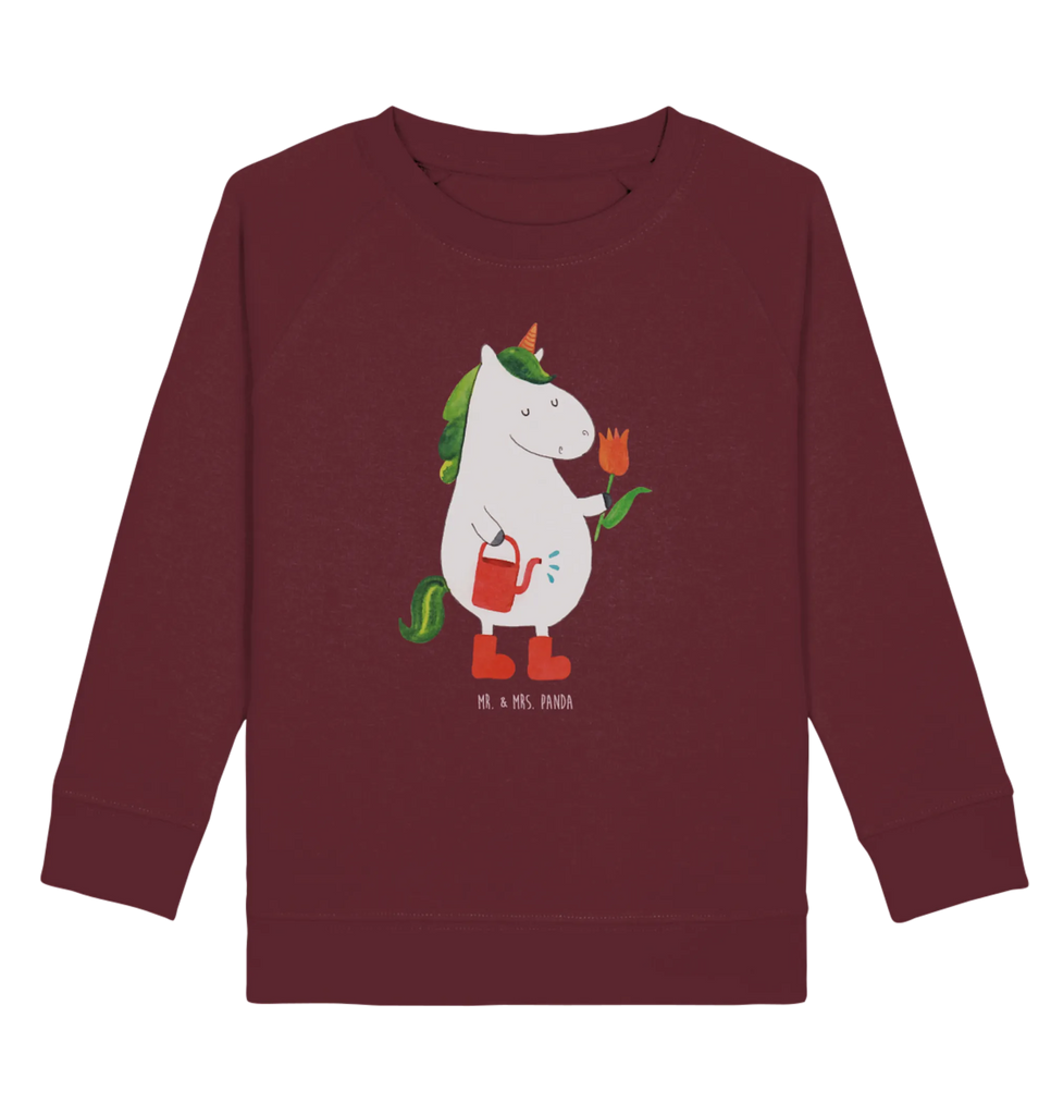 Organic Kinder Pullover Einhorn Gärtner Jungen, Mädchen, Kinder Pullover, Kinder Sweatshirt, Einhorn, Einhörner, Einhorn Deko, Unicorn, Stiefel, Lebenslust, Luftballon, Garten, Giesskanne, Blume, Freundin, Freude, Gießkanne