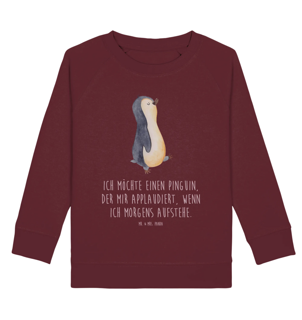 Organic Kinder Pullover Pinguin marschierend Kinder Sweatshirt, Kinder Pullover, Pinguin, Langschläfer, Bruder, Schwester, Pinguine, Frühaufsteher, Familie