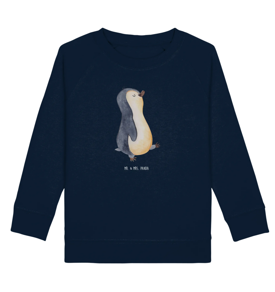 Organic Kinder Pullover Pinguin marschierend Kinder Sweatshirt, Kinder Pullover, Pinguin, Langschläfer, Bruder, Schwester, Pinguine, Frühaufsteher, Familie