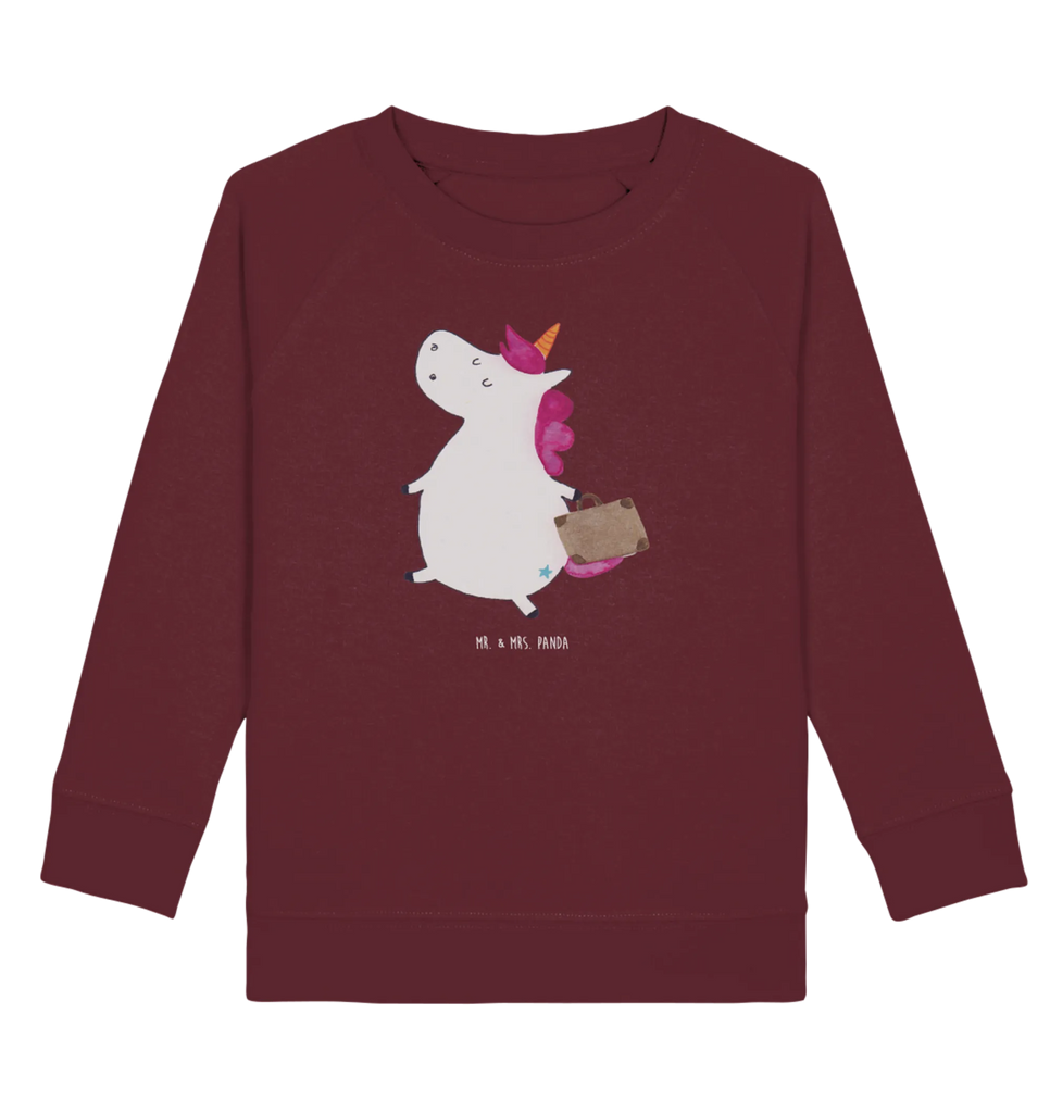 Organic Kinder Pullover Einhorn Koffer Kinder Sweatshirt, Kinder Pullover, Einhorn Deko, Einhörner, Einhorn, Unicorn, Gepäck, Verreisen, Reise, Albern, Spaß, Kind, Witzig, Lustig, Koffer, Erwachsen, Abenteuer
