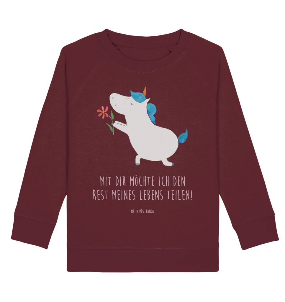 Organic Kinder Pullover Einhorn Blume Kinder Sweatshirt, Kinder Pullover, Einhorn Deko, Einhörner, Einhorn, Unicorn, Liebesbeweis, Freund, Verlobung, Heiraten, Ehepaar, Partner, Heiratsantrag, Ehe, Pärchen, Liebe, Freundin, Antrag