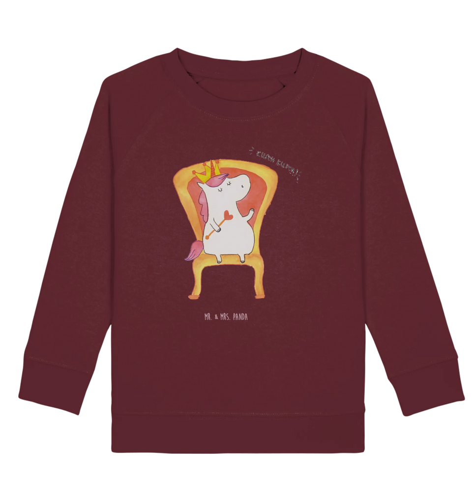 Organic Kinder Pullover Einhorn König Jungen, Mädchen, Kinder Sweatshirt, Kinder Pullover, Einhorn, Einhörner, Einhorn Deko, Unicorn, Bundeskanzler, Präsident, Kaiser, Prinzessin, Krone, Herrscher, König