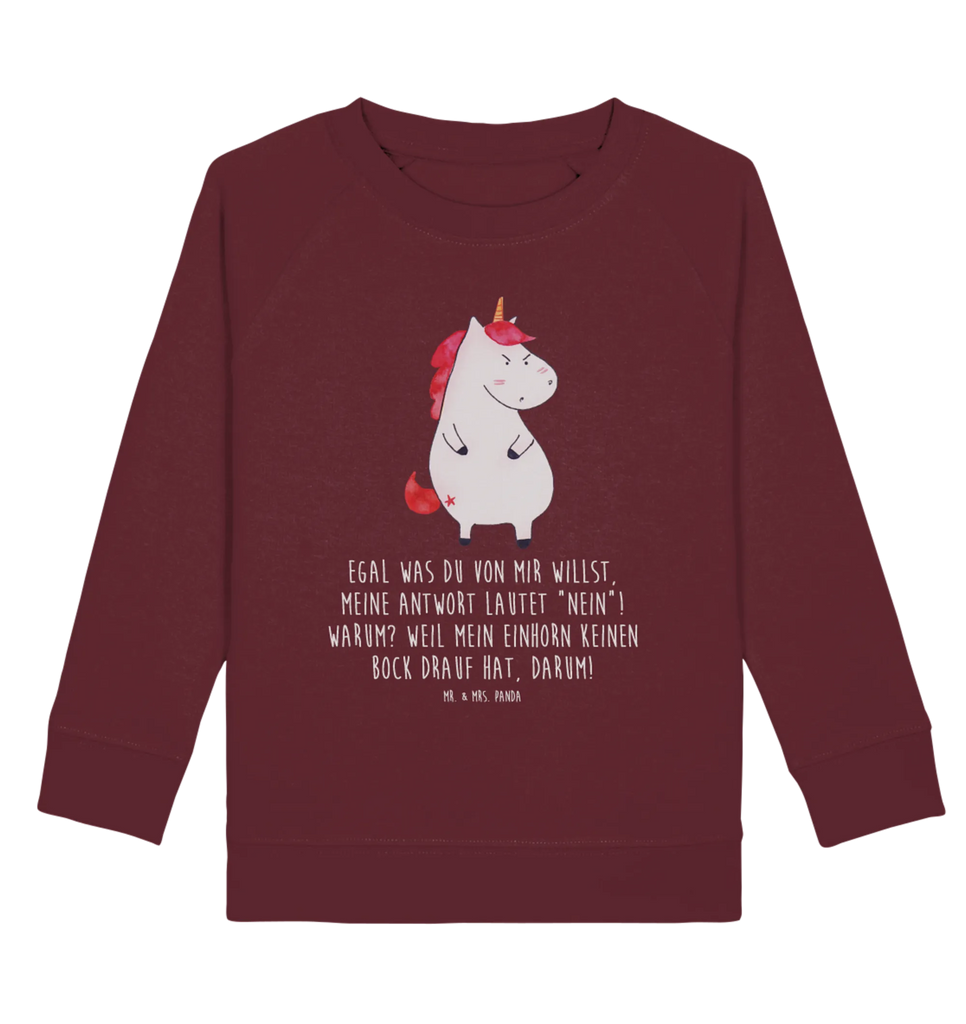 Organic Kinder Pullover Einhorn wütend Kinder Sweatshirt, Kinder Pullover, Einhorn Deko, Einhörner, Einhorn, Unicorn, Büro, Ansage, Nein, Spaß, Lustig, wütend, Realität, Lustlos, Arbeit, Geschenk, Dumme Fragen