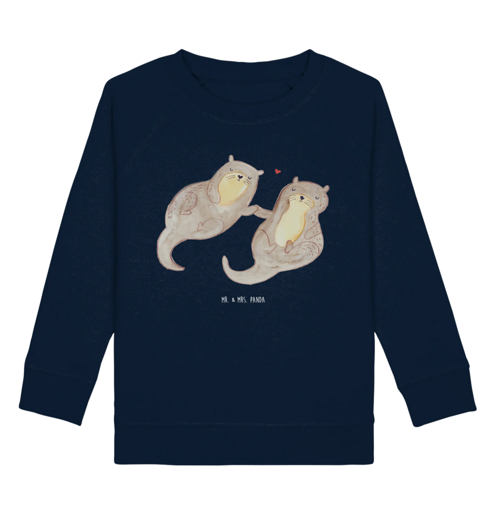 Organic Kinder Pullover Otter händchenhaltend Kinder Sweatshirt, Kinder Pullover, Seeotter, Fischotter, Otter, Otter Seeotter See Otter