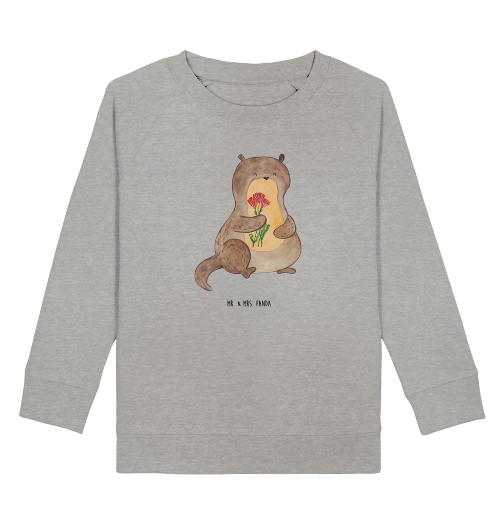 Organic Kinder Pullover Otter Blumenstrauß Kinder Sweatshirt, Kinder Pullover, Seeotter, Fischotter, Otter, Otter Seeotter See Otter