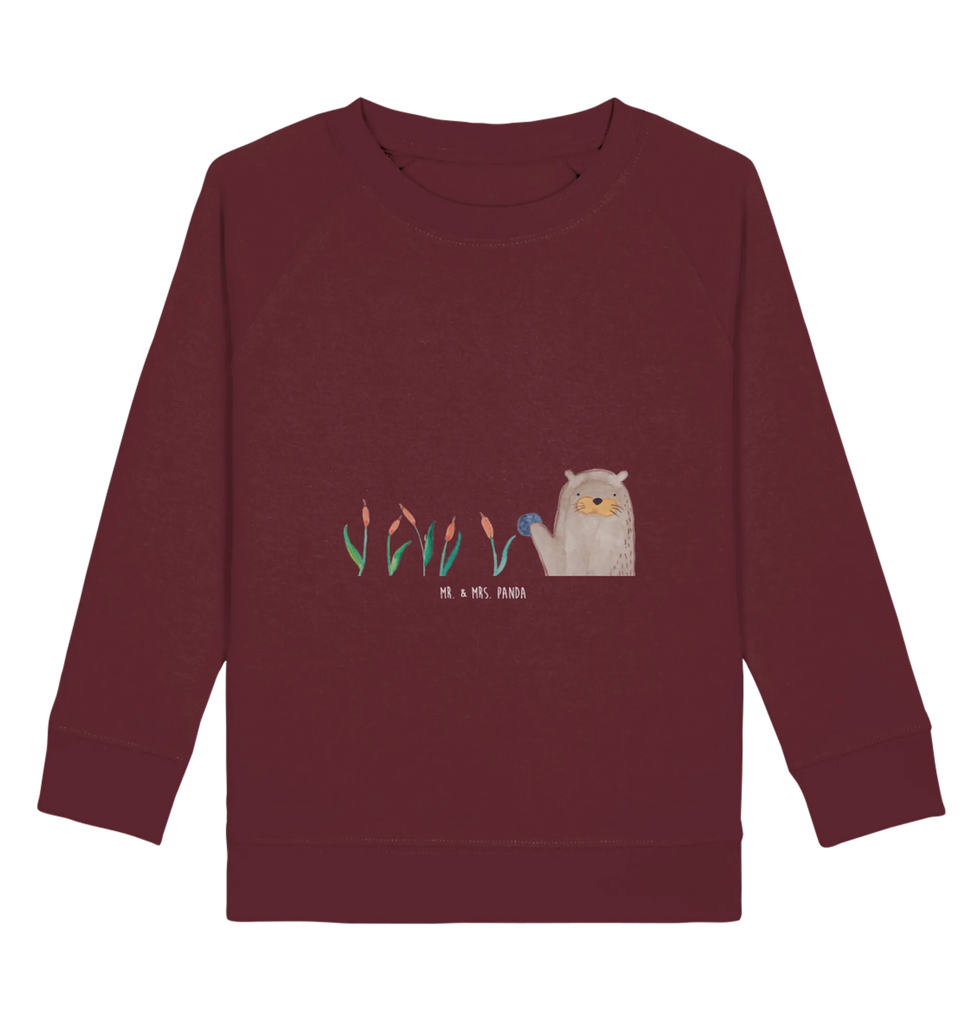 Organic Kinder Pullover Otter mit Stein Kinder Pullover, Kinder Sweatshirt, Seeotter, Fischotter, Otter, Otter Seeotter See Otter