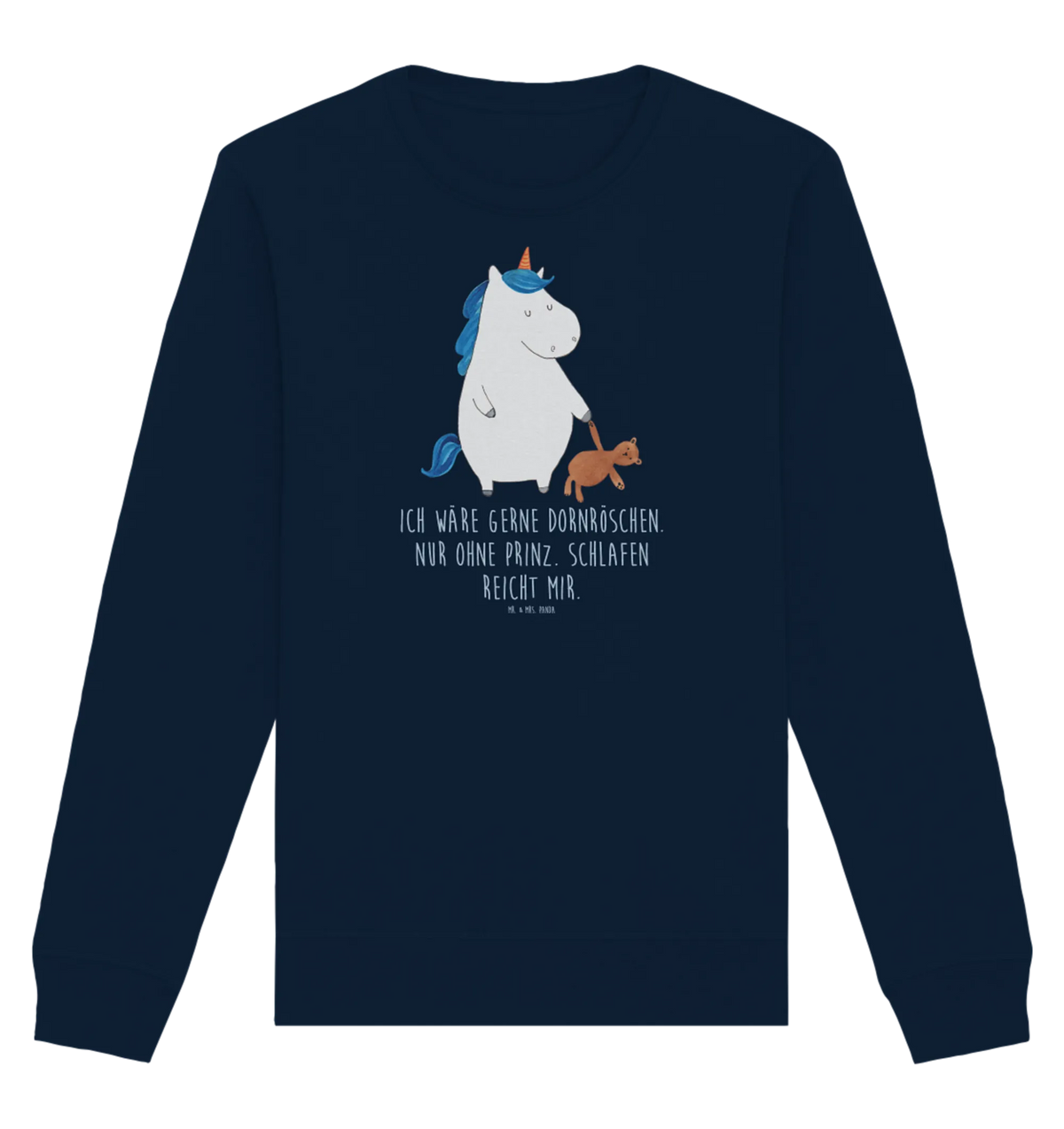 Organic Pullover unicorn teddy Pullover, Pullover Männer, Pullover Frauen, Sweatshirt, Sweatshirt Männer, Sweatshirt Frauen, Unisex, Einhorn, Einhörner, Einhorn Deko, Unicorn, schlafen, gute Nacht, Single, Bett, Träumen, Freundin, Singleleben