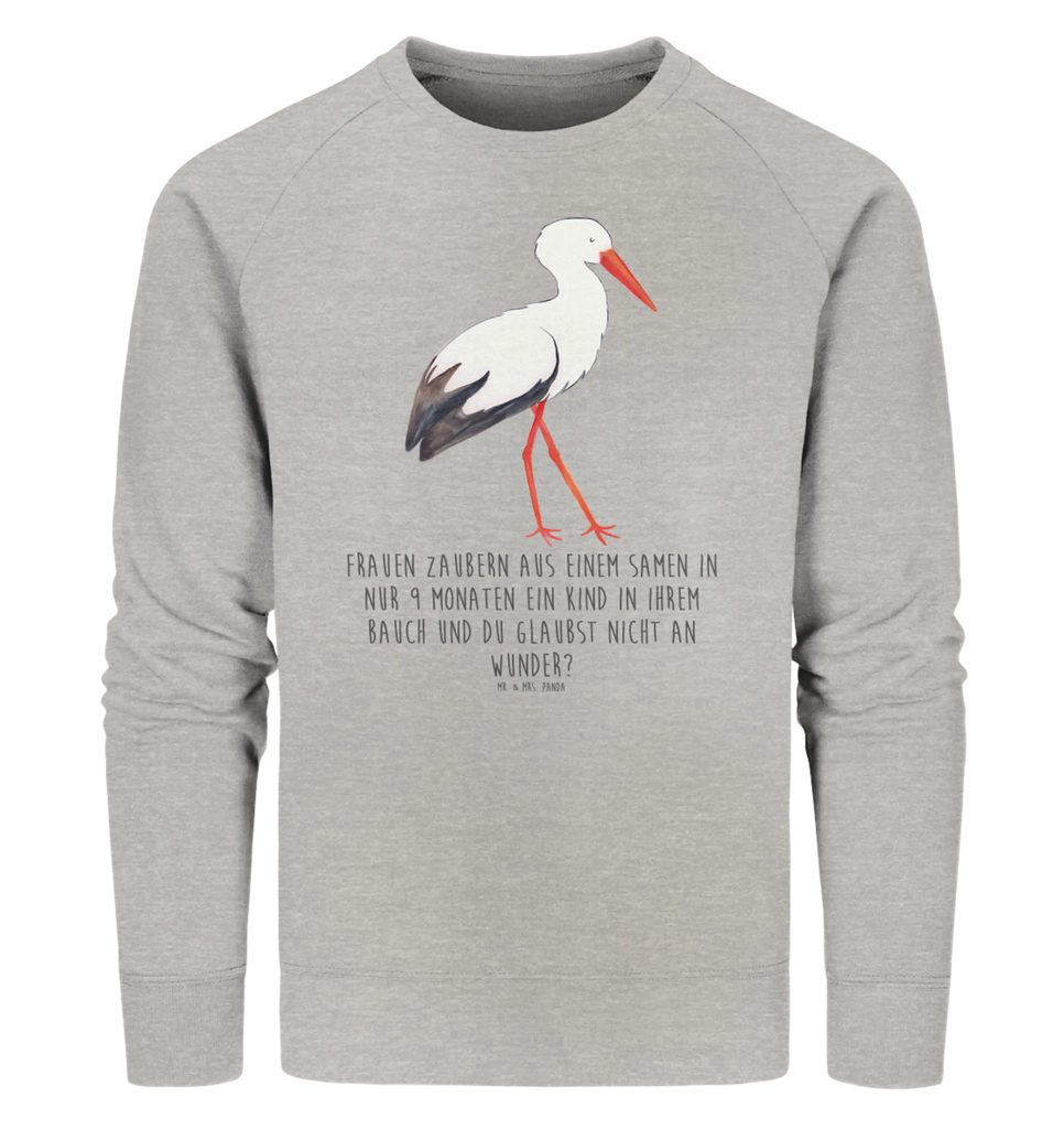 Organic Pullover Stork Pullover, Pullover Männer, Pullover Frauen, Sweatshirt, Sweatshirt Männer, Sweatshirt Frauen, Unisex, Tiermotive, Gute Laune, lustige Sprüche, Tiere, Storch, Störche, Schwangerschaft, Geburt, Mutter, Mütter, Mutter werden, Schwanger, Babybauch, Baby