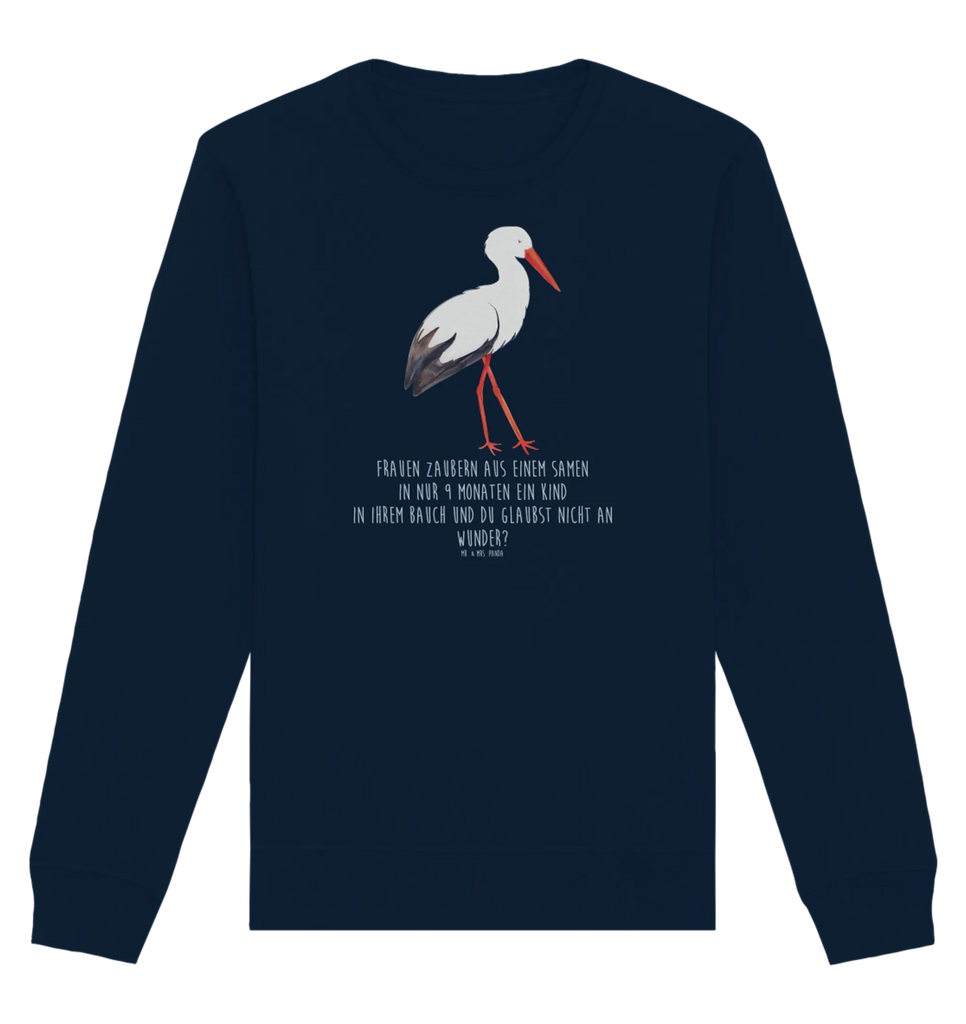 Organic Pullover Stork Pullover, Pullover Männer, Pullover Frauen, Sweatshirt, Sweatshirt Männer, Sweatshirt Frauen, Unisex, Tiermotive, Gute Laune, lustige Sprüche, Tiere, Storch, Störche, Schwangerschaft, Geburt, Mutter, Mütter, Mutter werden, Schwanger, Babybauch, Baby