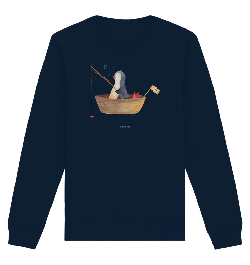 Organic Pullover Penguin fishing boat Pullover, Pullover Männer, Pullover Frauen, Sweatshirt, Sweatshirt Männer, Sweatshirt Frauen, Unisex, Pinguin, Pinguine, Angeln, Boot, Angelboot, Lebenslust, Leben, genießen, Motivation, Neustart, Neuanfang, Trennung, Scheidung, Geschenkidee Liebeskummer
