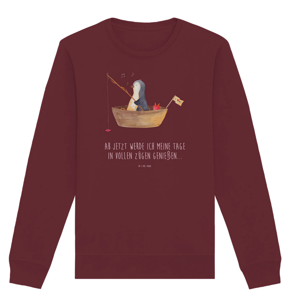 Organic Pullover Penguin fishing boat Pullover, Pullover Männer, Pullover Frauen, Sweatshirt, Sweatshirt Männer, Sweatshirt Frauen, Unisex, Pinguin, Pinguine, Angeln, Boot, Angelboot, Lebenslust, Leben, genießen, Motivation, Neustart, Neuanfang, Trennung, Scheidung, Geschenkidee Liebeskummer