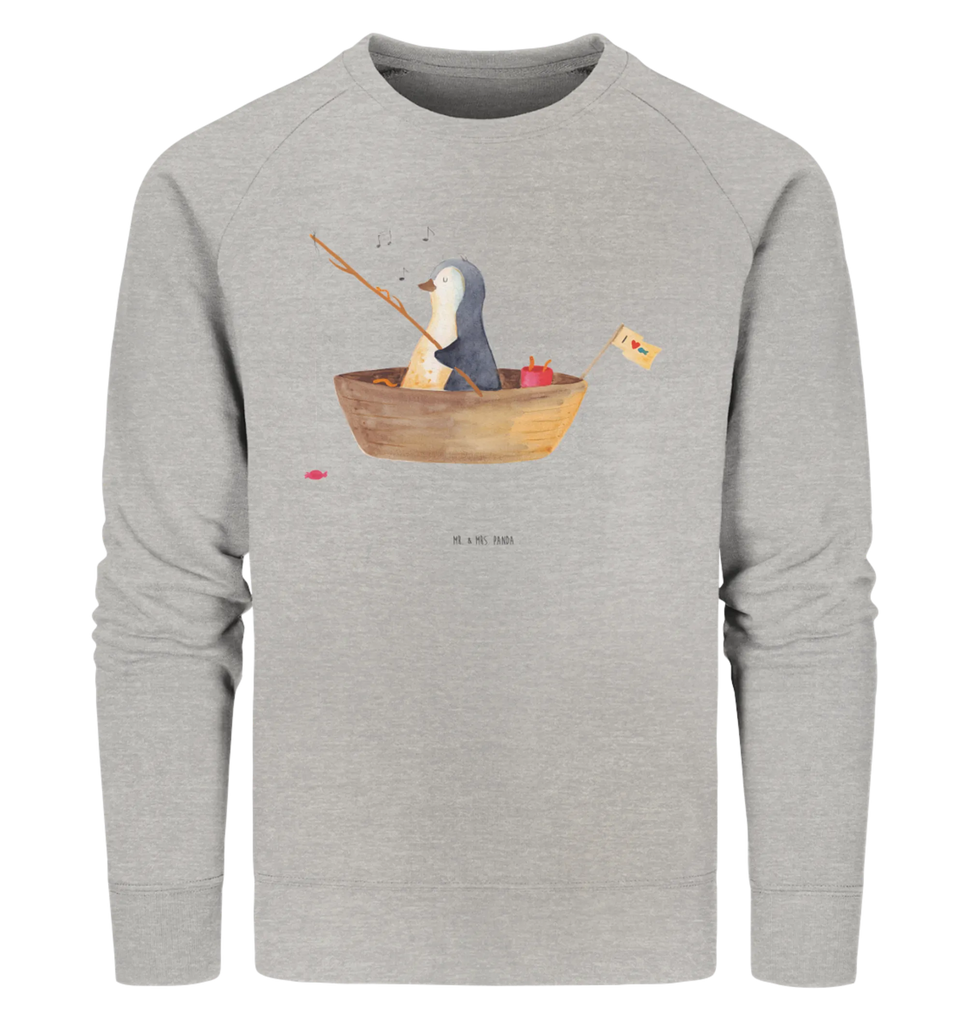 Organic Pullover Penguin fishing boat Pullover, Pullover Männer, Pullover Frauen, Sweatshirt, Sweatshirt Männer, Sweatshirt Frauen, Unisex, Pinguin, Pinguine, Angeln, Boot, Angelboot, Lebenslust, Leben, genießen, Motivation, Neustart, Neuanfang, Trennung, Scheidung, Geschenkidee Liebeskummer