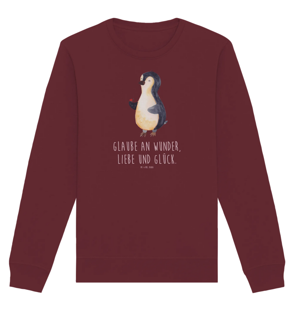 Organic Pullover Penguin ladybug Pullover, Pullover Männer, Pullover Frauen, Sweatshirt, Sweatshirt Männer, Sweatshirt Frauen, Unisex, Pinguin, Pinguine, Marienkäfer, Liebe, Wunder, Glück, Freude, Lebensfreude