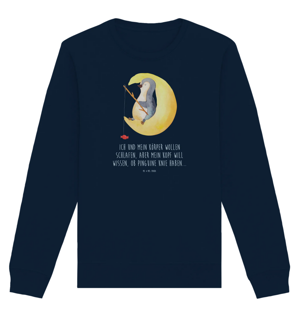 Organiczny Sweter pingwin księżyc Pullover, Pullover Männer, Pullover Frauen, Sweatshirt, Sweatshirt Männer, Sweatshirt Frauen, Unisex, Pinguin, Pinguine, Spruch, schlafen, Nachtruhe, Einschlafen, Schlafzimmer, Schlafstörungen, Gästezimmer