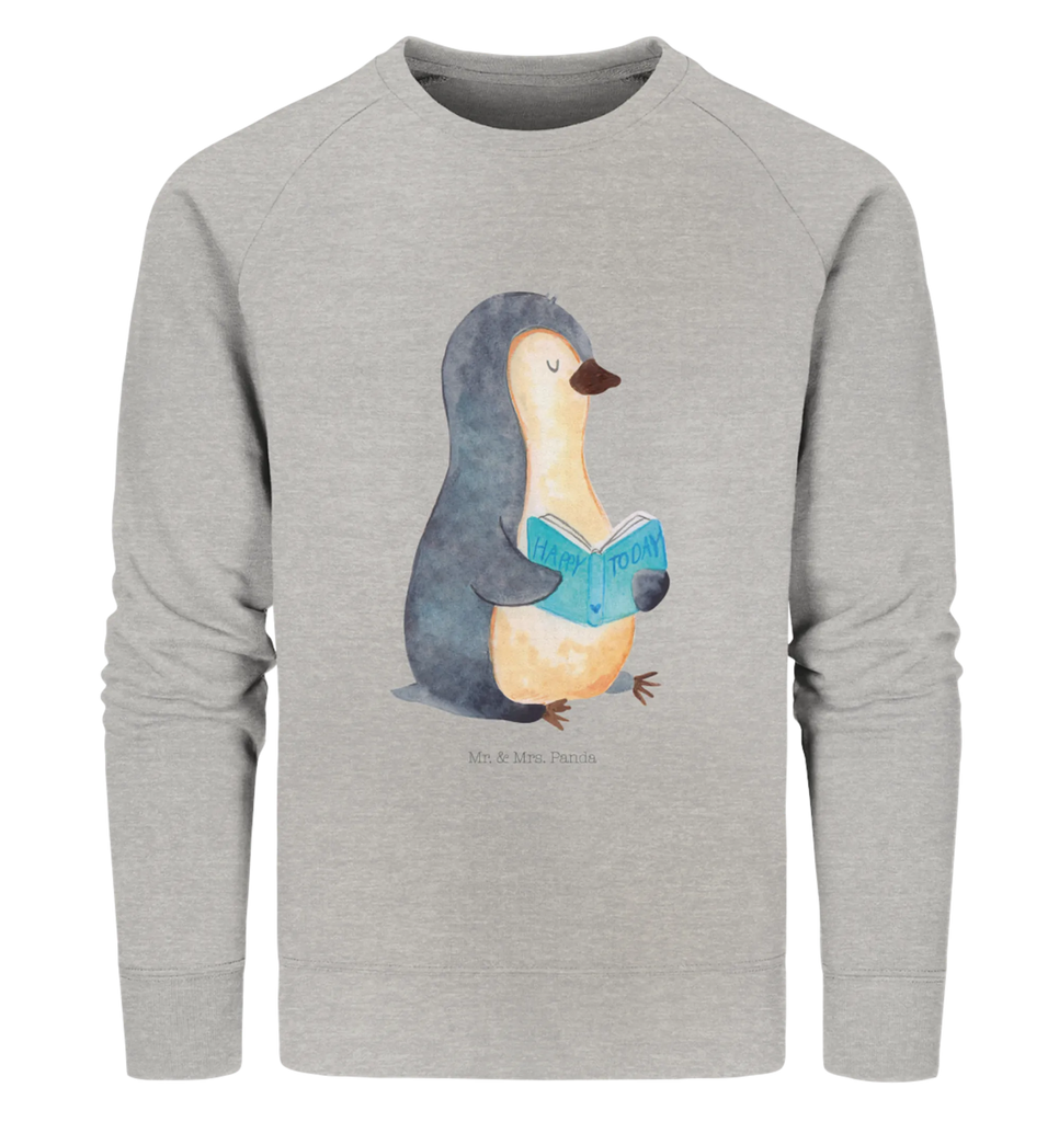 Organiczny Sweter pingwin książka Pullover, Pullover Männer, Pullover Frauen, Sweatshirt, Sweatshirt Männer, Sweatshirt Frauen, Unisex, Pinguin, Pinguine, Buch, Lesen, Bücherwurm, Nichtstun, Faulenzen, Ferien, Urlaub, Freizeit