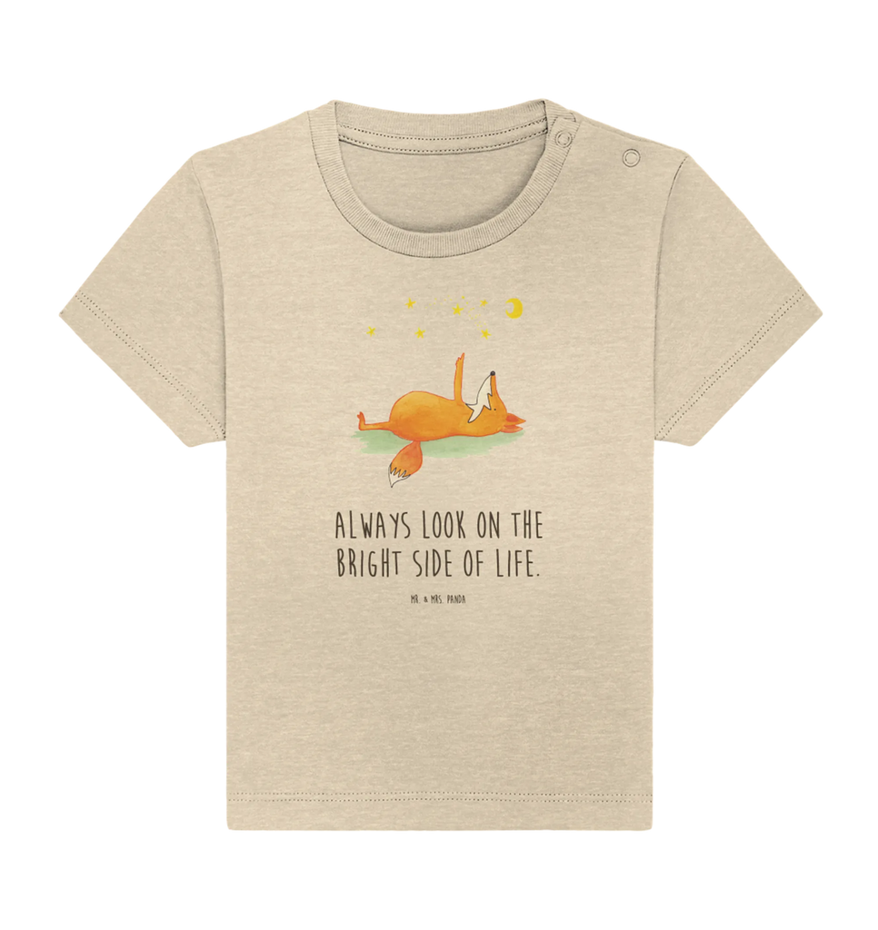Organic Baby Shirt Fox Stars fox, foxes, forest wildlife, clever as a fox, animal lover, Fox, Romance, words of consolation, Saying beautiful, Saying positive, Always Look on the Bright Side of Life