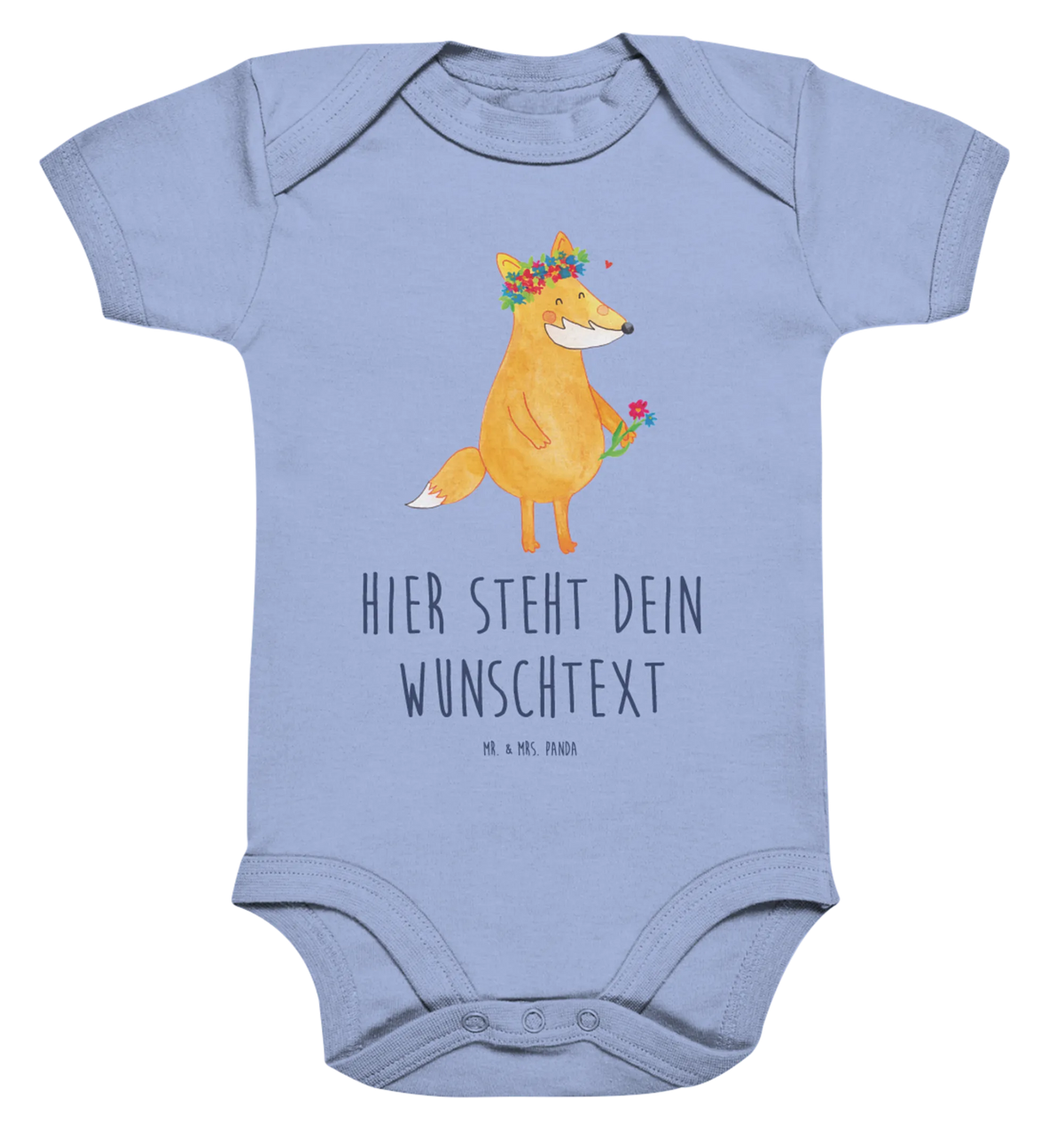 Personalizowany body dla niemowląt lis Kwiaty Lis