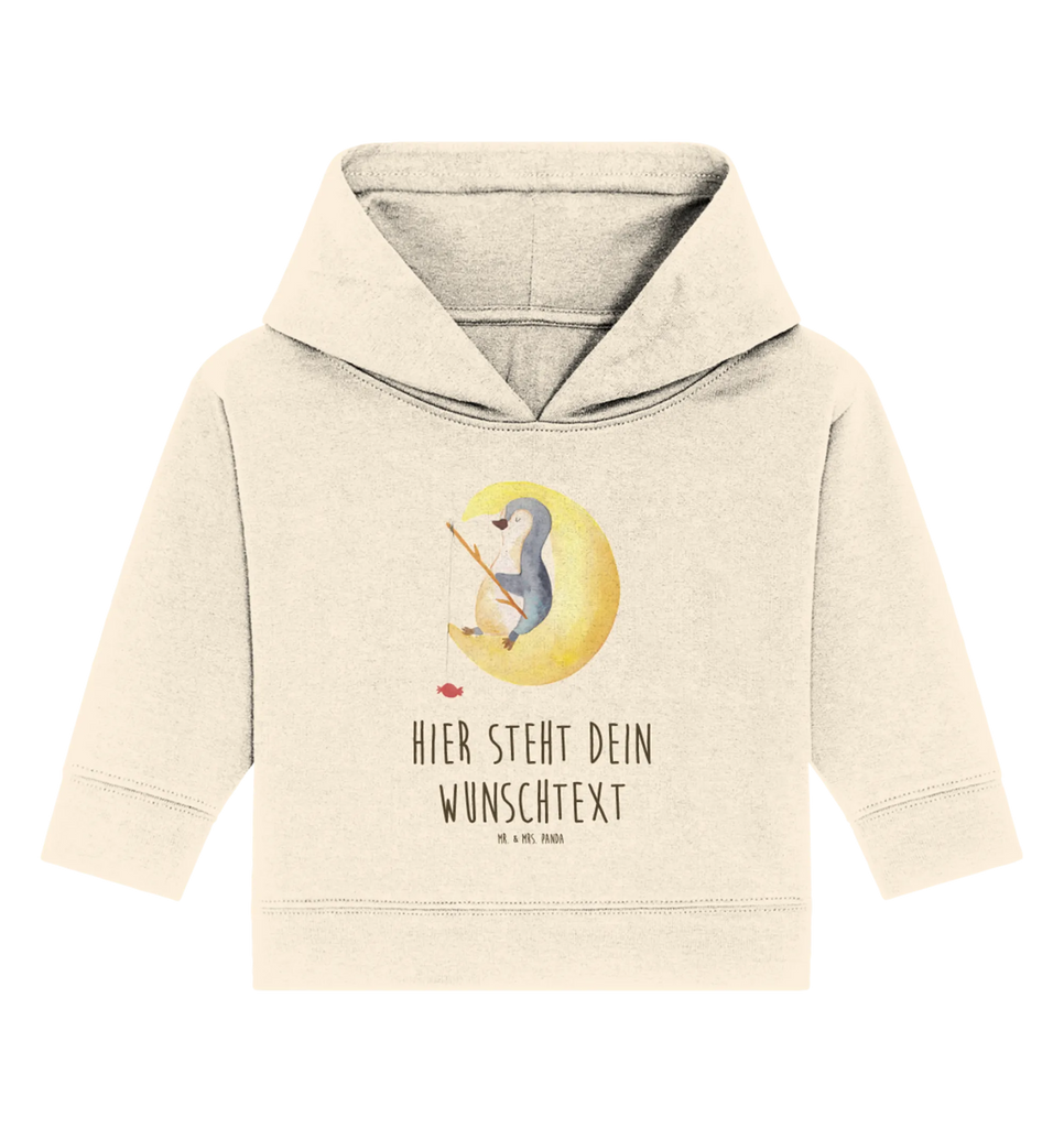 Personalized Baby Hoodie Penguin moon Babyhoodie Wunschtext, Personalisierter Baby Hoodie, Baby Hoodie mit Namen, Pinguin, Pinguine, Schlafzimmer, Gästezimmer, Spruch, Schlafstörungen, Nachtruhe, schlafen, Einschlafen