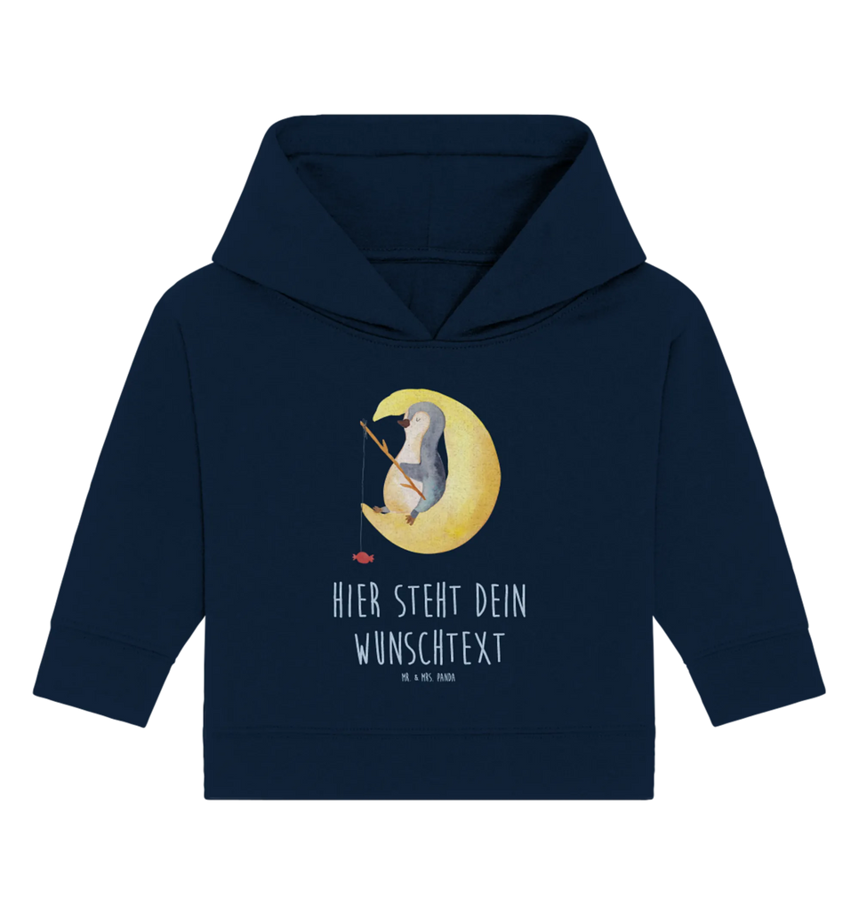 Personalized Baby Hoodie Penguin moon Babyhoodie Wunschtext, Personalisierter Baby Hoodie, Baby Hoodie mit Namen, Pinguin, Pinguine, Schlafzimmer, Gästezimmer, Spruch, Schlafstörungen, Nachtruhe, schlafen, Einschlafen