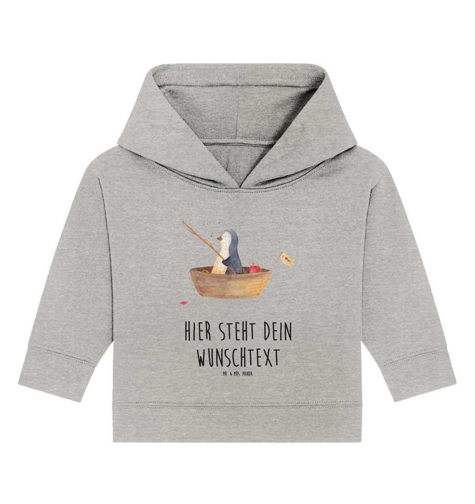 Spersonalizowana bluza z kapturem dla niemowląt pingwin łódka wędkarska Baby Hoodie mit Namen, Babyhoodie Wunschtext, Personalisierter Baby Hoodie, Pinguin, Boot, Geschenkidee Liebeskummer, Neuanfang, Lebenslust, Angelboot, Angeln, Scheidung, Pinguine, Trennung, Leben, Neustart, genießen, Motivation