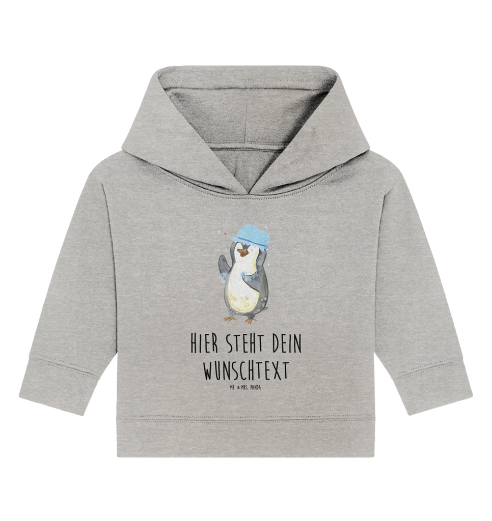 Spersonalizowana bluza z kapturem dla niemowląt Pingwin Prysznic Babyhoodie Wunschtext, Baby Hoodie mit Namen, Personalisierter Baby Hoodie, Pinguin, glücklich sein, duschen, Lebensmotto, Neuanfang, Neustart, Pinguine, Motivation, Dusche